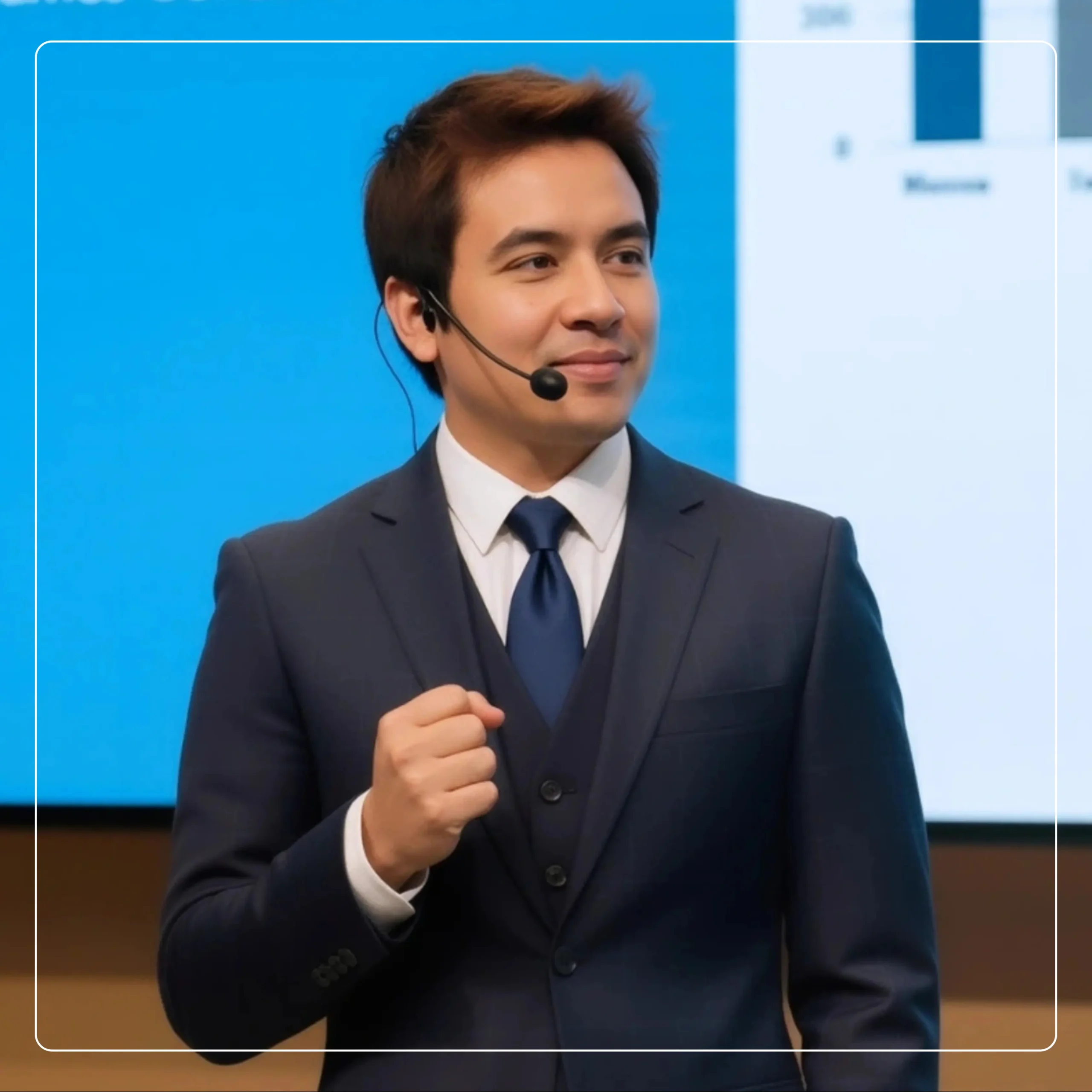 Yames Gonzales en una conferencia de negocios